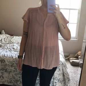 Flower and Feather Plus Size Blouse